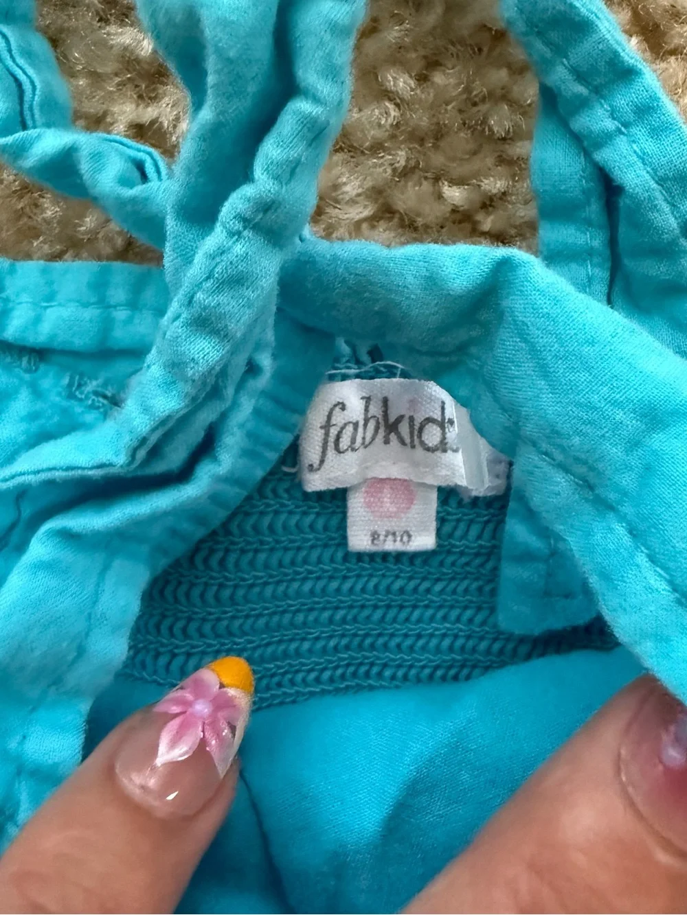 Fabkids ombre turquoise blue teal kid dress 8-10 years old Ruffle Tulle